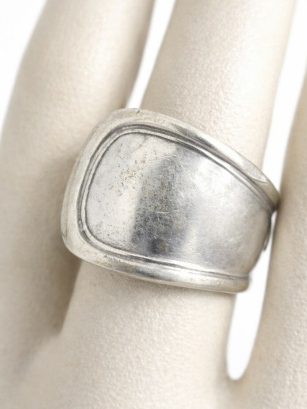 Vintage Handcrafted Sterling Silver Spoon Ring Upcycled Unisex Size 10